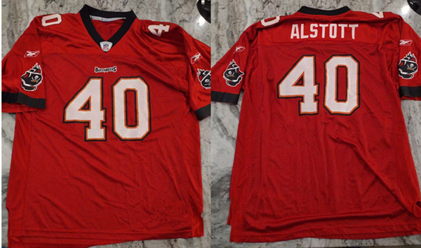 Men's Tampa Bay Buccaneers #40 Mike Alstott Red Stitched Game Jersey